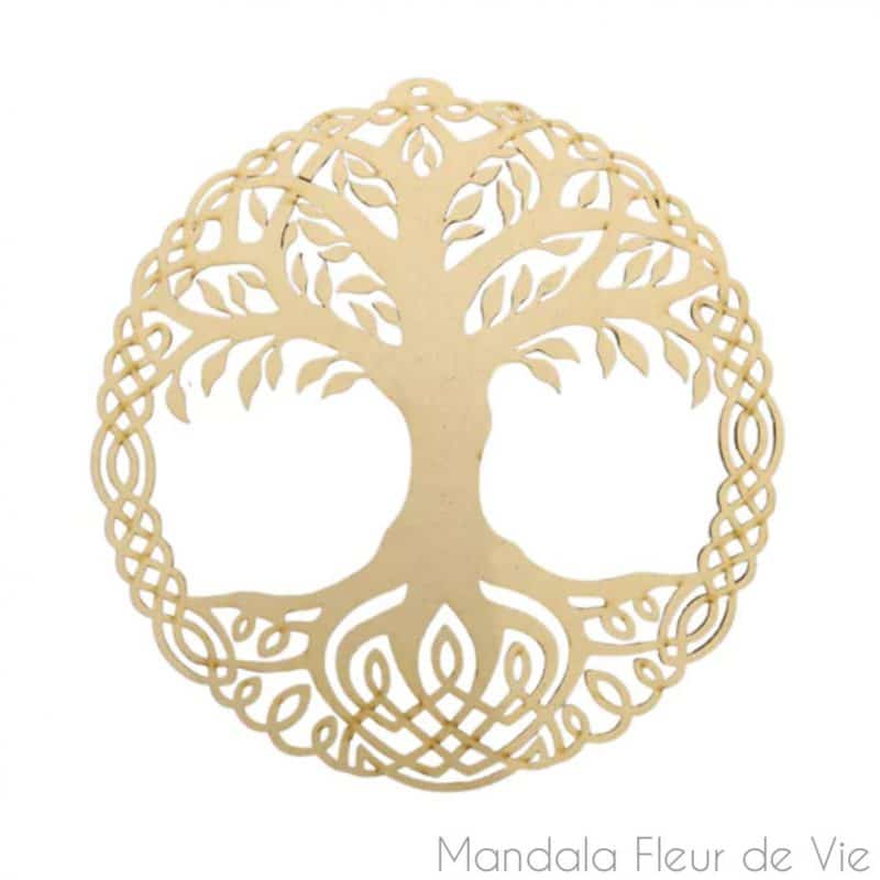 Arbre de Vie en Bois 20 cm mandala fleur de vie