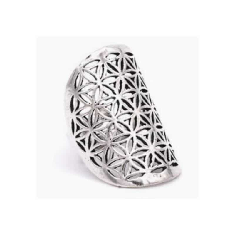 Bague Fleur de Viebr Couleur Argent couleur argent mandala fleur de vie