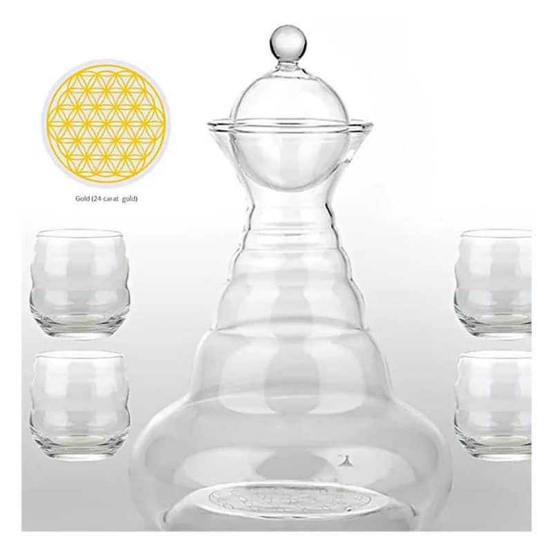 Carafe Fleur de Vie Orbr avec 4 Verres Mythos mandala fleur de vie