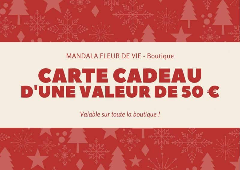 Carte Cadeau 50EUR 5000 EUR mandala fleur de vie