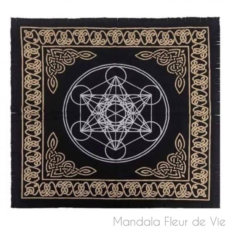 Tissu Cube de Metatron mandala fleur de vie