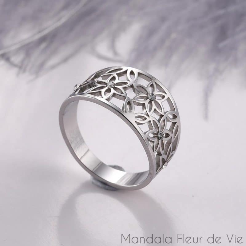 bague fleur de vie et cristaux mandala fleur de vie 2