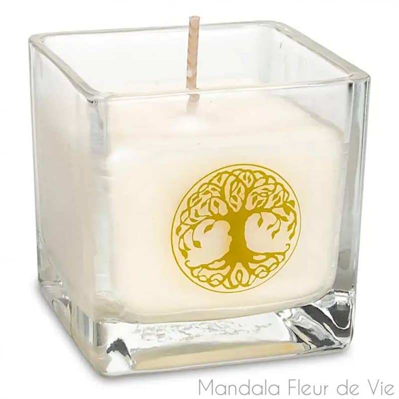 bougie arbre de vie mandala fleur de vie