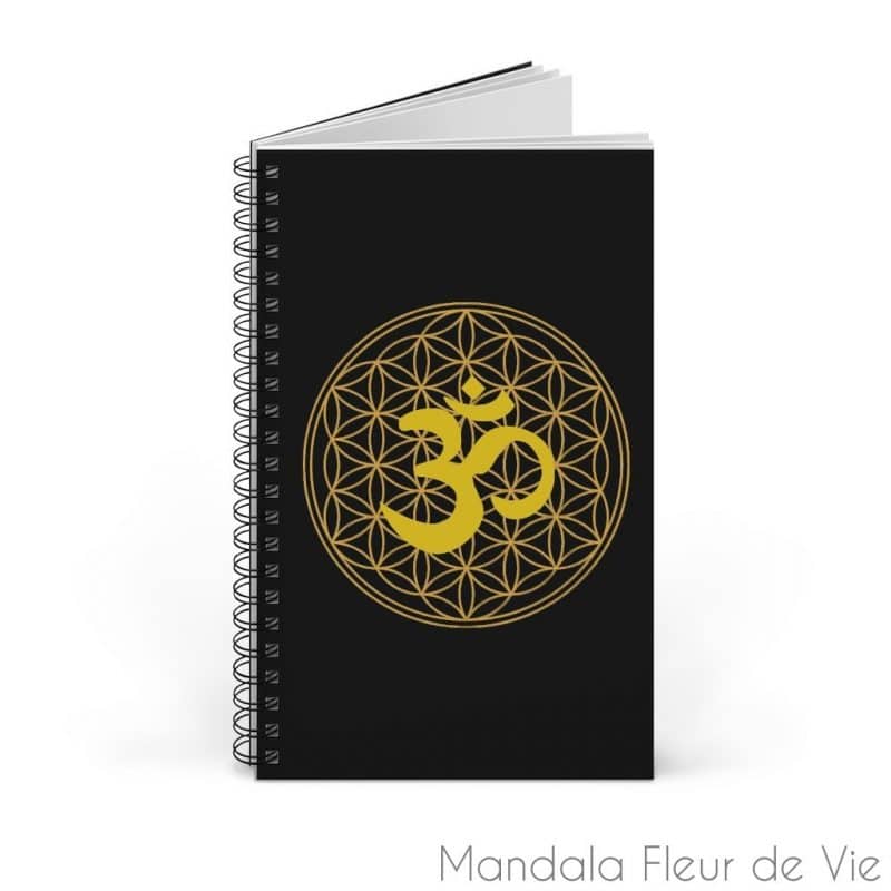 carnet fleur de vie om pages blanches spiral notebook mandala fleur de vie 2