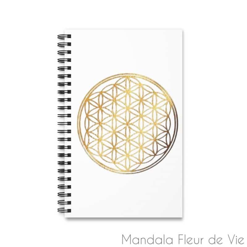 carnet motif fleur de vie or pages lignees spiral notebook mandala fleur de vie ce3fc969 7f9f 41d3 8da9 3545a44f046b