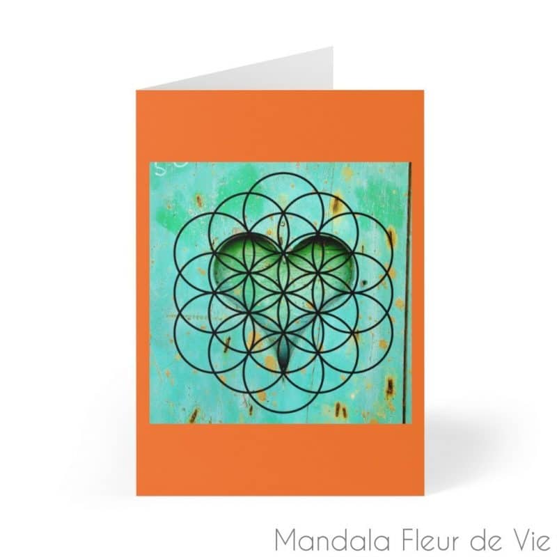 cartes coeur fleur de vie 8 pcs 41 x 58 mandala fleur de vie