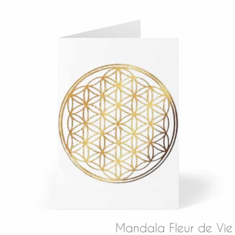 cartes fleur de vie or fond blanc 8 pcs 41 x 58 mandala fleur de vie 2