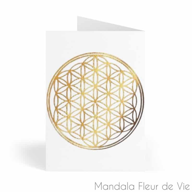 cartes fleur de vie or fond blanc 8 pcs 41 x 58 mandala fleur de vie 3