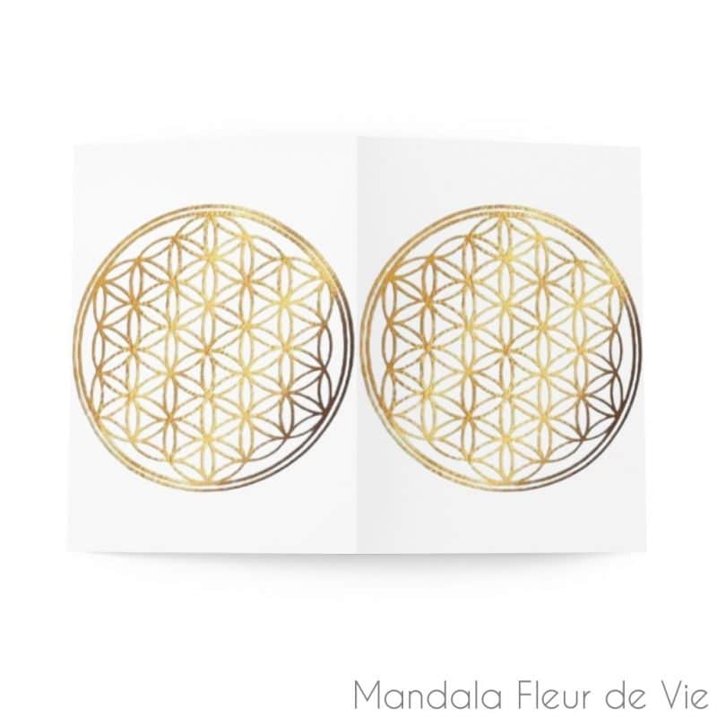 cartes fleur de vie or fond blanc 8 pcs 41 x 58 mandala fleur de vie 4