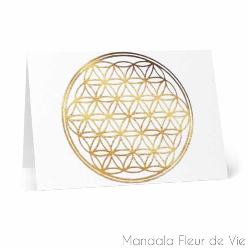 cartes fleur de vie or fond blanc 8 pcs 41 x 58 mandala fleur de vie 5