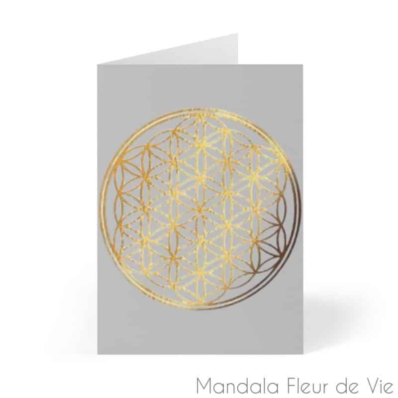 cartes fleur de vie or fond gris 8 pcs 41 x 58 mandala fleur de vie 2