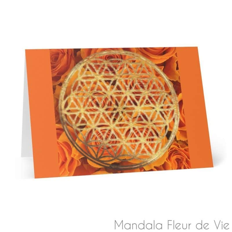 cartes fleur de vie roses 8 pcs 41 x 58 mandala fleur de vie