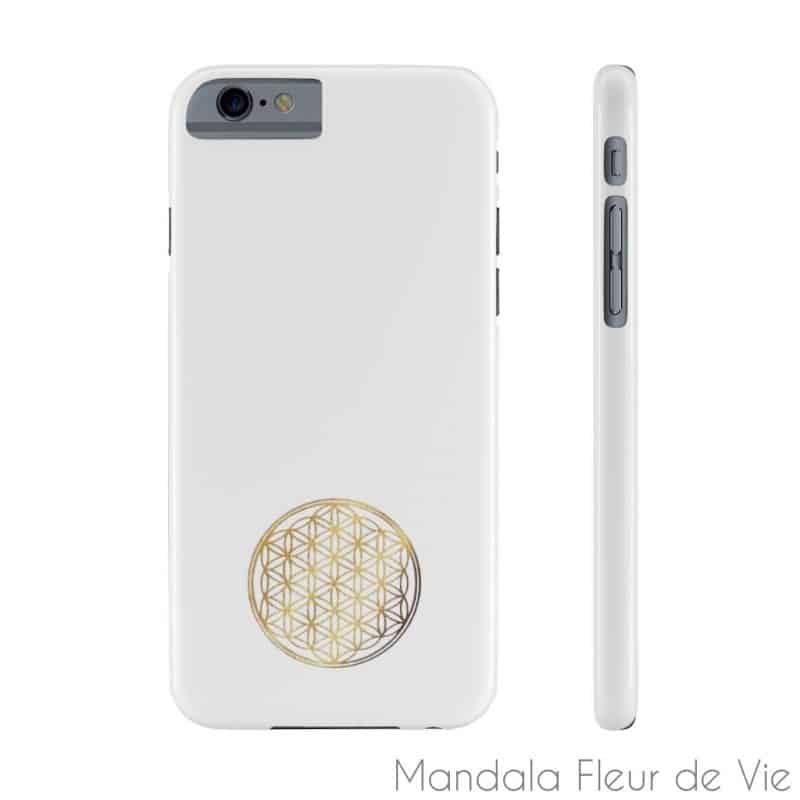 coque telephone fleur de vie or iphone x slim mandala fleur de vie 21