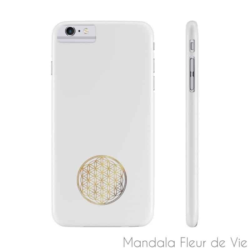 coque telephone fleur de vie or iphone x slim mandala fleur de vie 22