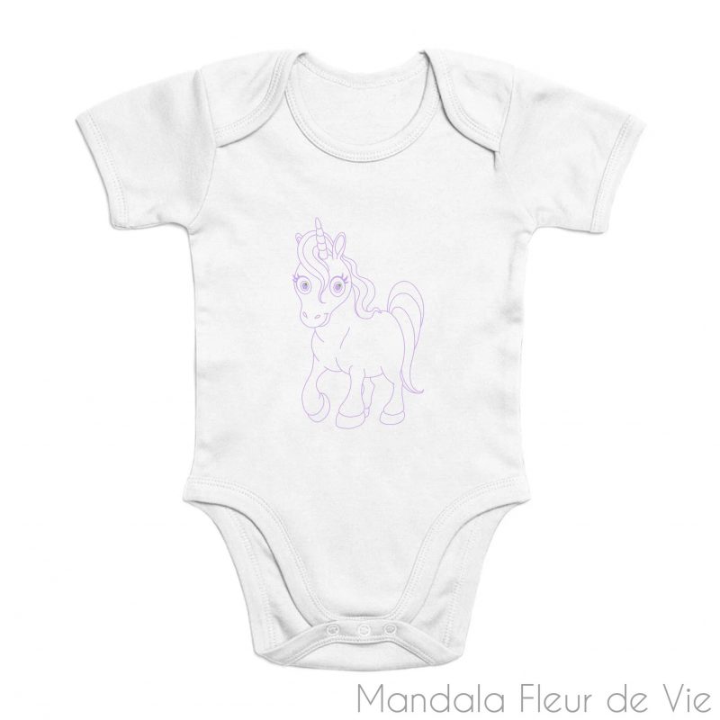 grenouillere bebe mandala licorne 0 3 mois blanc mandala fleur de vie