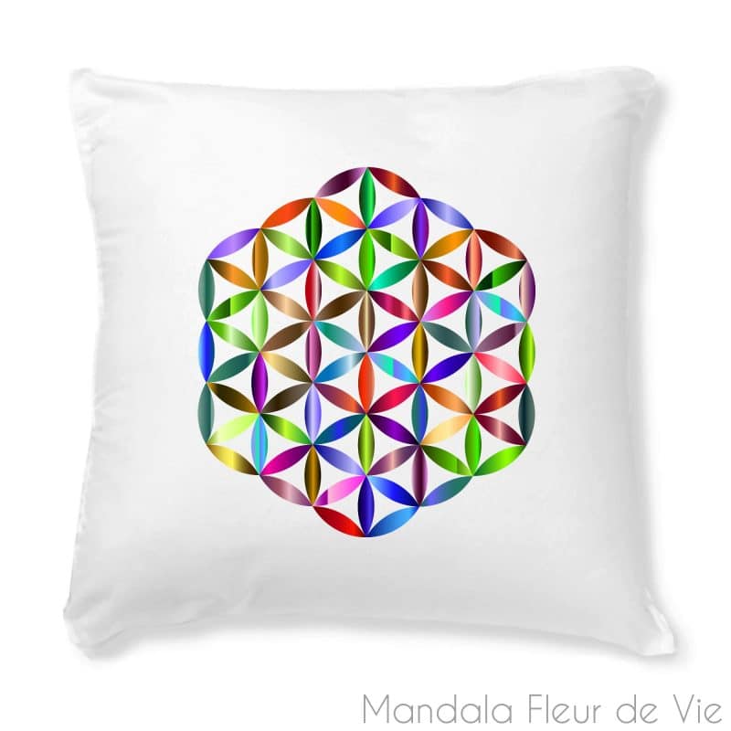 mandala fleur de vie Blanc1586193696