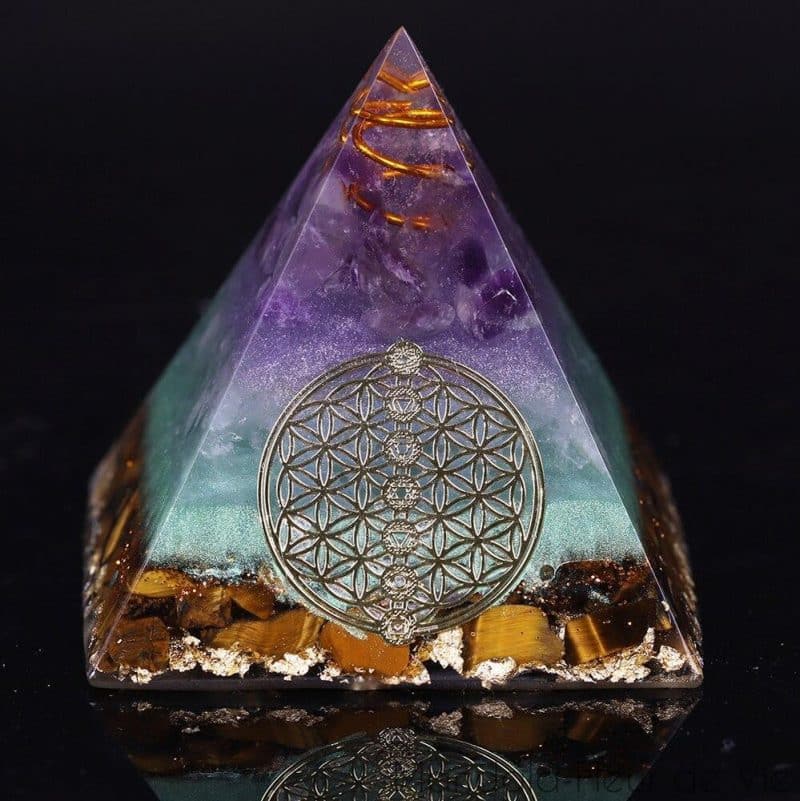 orgonite pyramide fleur de vie base 6cm mandala fleur de vie 2