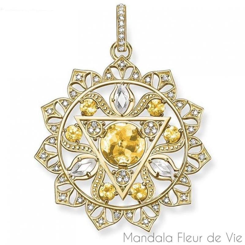 pendentif mandala fleur de soleil en argent mandala fleur de vie