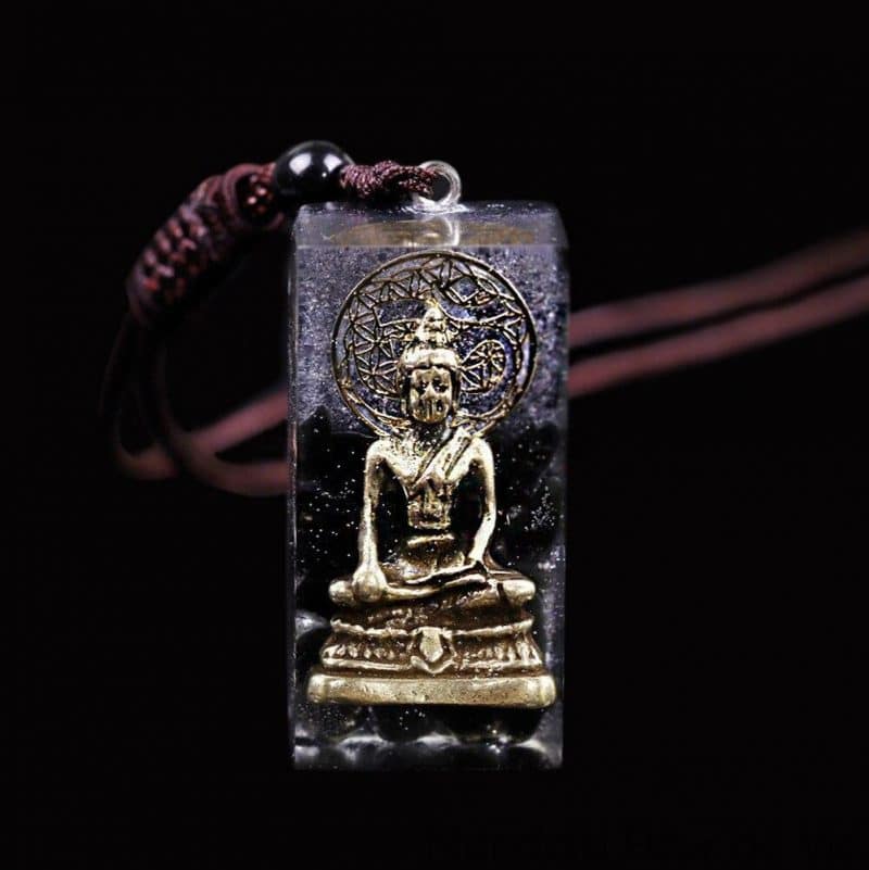 pendentif orgonite bouddha om bouddha mandala fleur de vie 2