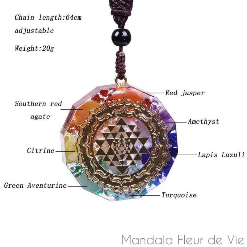 pendentif orgonite sri yantra mandala fleur de vie 4