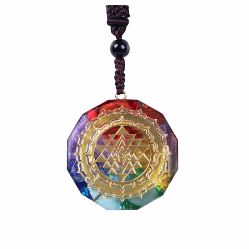 pendentif orgonite sri yantra mandala fleur de vie