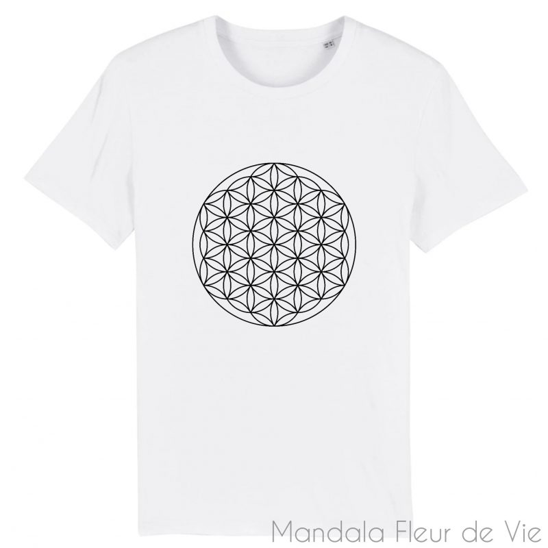 t shirt fleur de vie noire xs blanc mandala fleur de vie 3