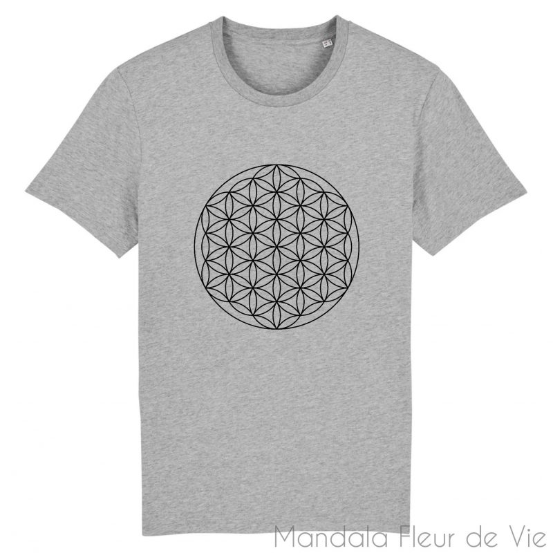 t shirt fleur de vie noire xs gris mandala fleur de vie 5