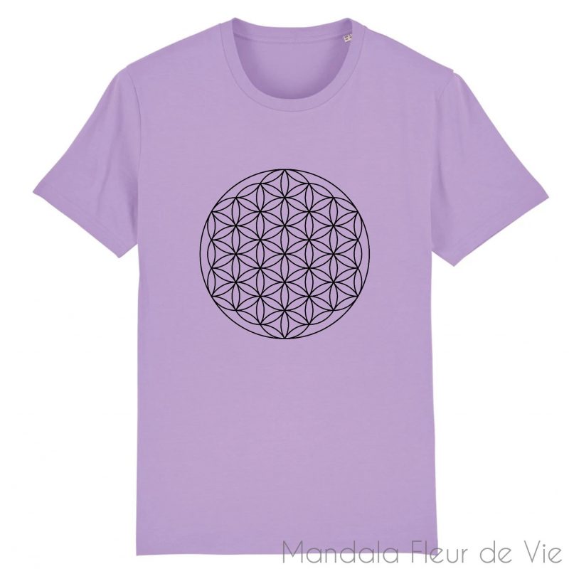 t shirt fleur de vie noire xs lavande mandala fleur de vie 2