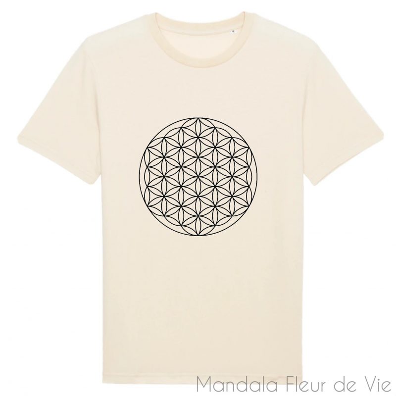 t shirt fleur de vie noire xs naturel mandala fleur de vie 4