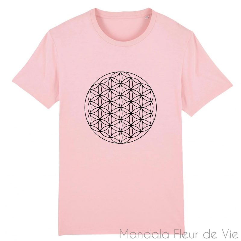 t shirt fleur de vie noire xs rose mandala fleur de vie 6