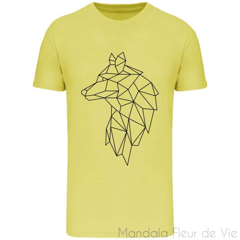 t shirt mandala loup geometrique lemon yellow s mandala fleur de vie 2