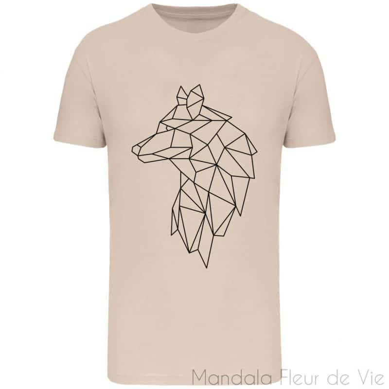 t shirt mandala loup geometrique light sand s mandala fleur de vie 4