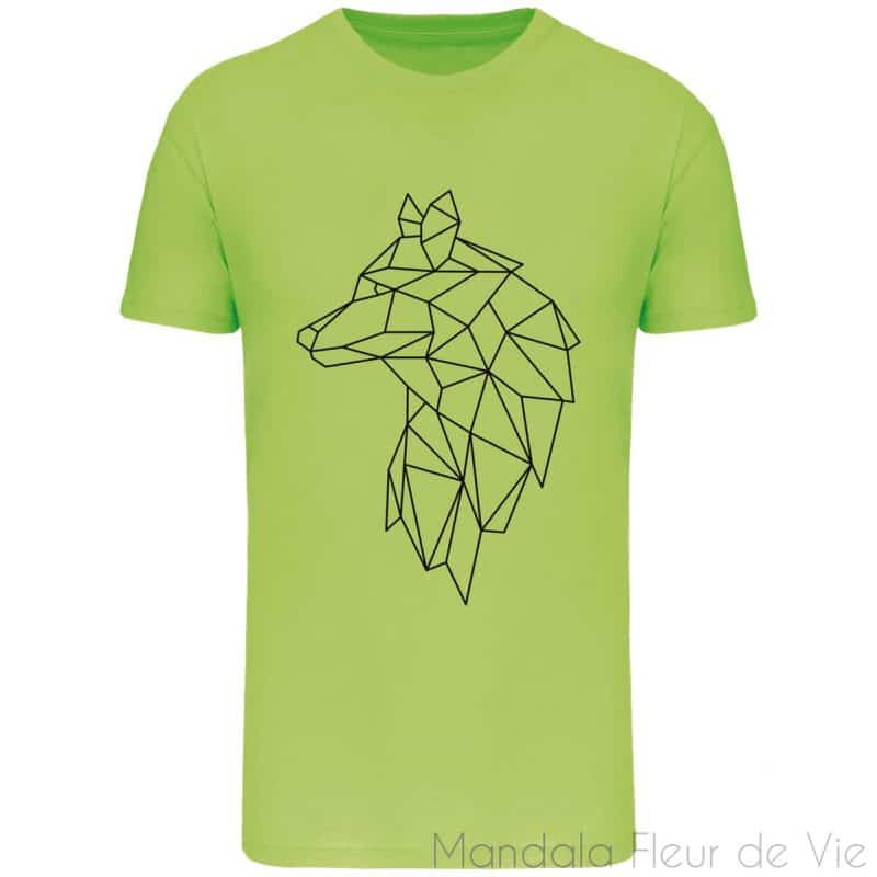 t shirt mandala loup geometrique lime s mandala fleur de vie 5