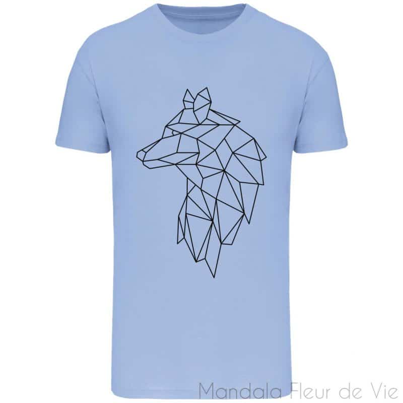 t shirt mandala loup geometrique sky blue s mandala fleur de vie 6