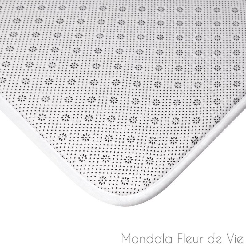 tapis de bain fleur de vie coeur large 86x53cm 34x21 mandala fleur de vie 3