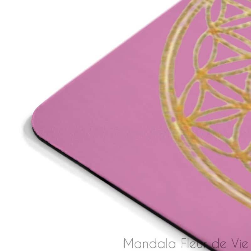 tapis de souris rose fleur de vie doree 9x75 mandala fleur de vie 6