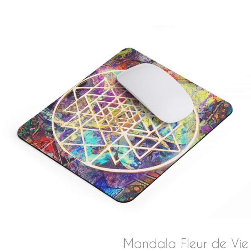 tapis de souris sri yantra 9x75 mandala fleur de vie 4