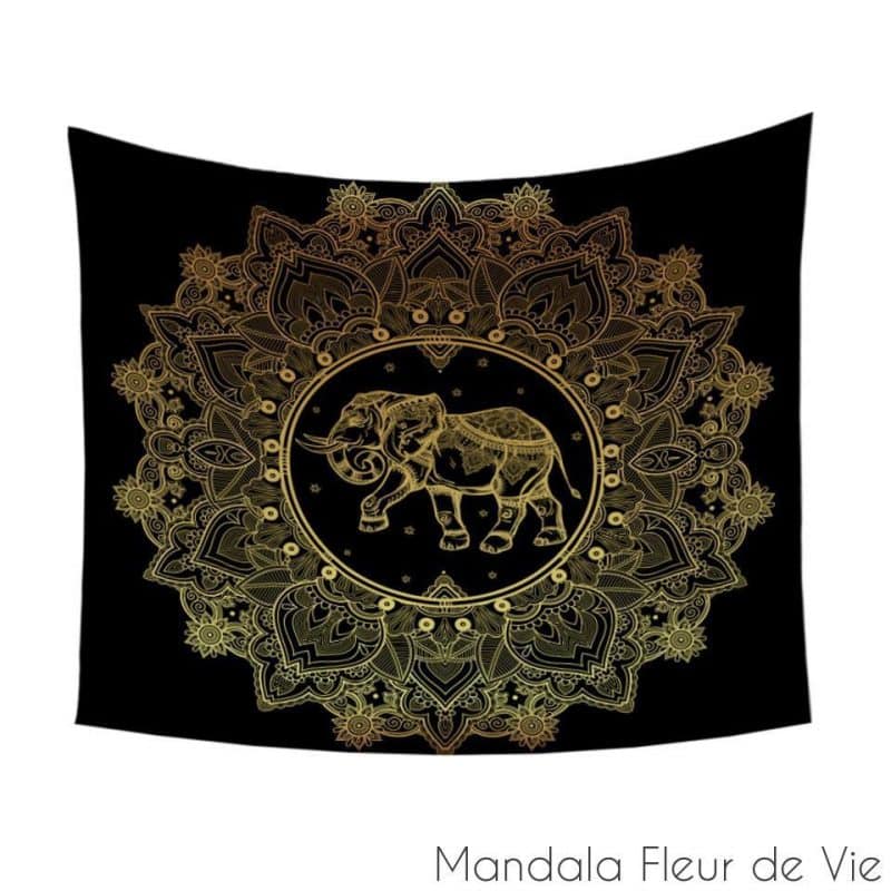 tenture murale mandala elephant elephant 150x200cm mandala fleur de vie