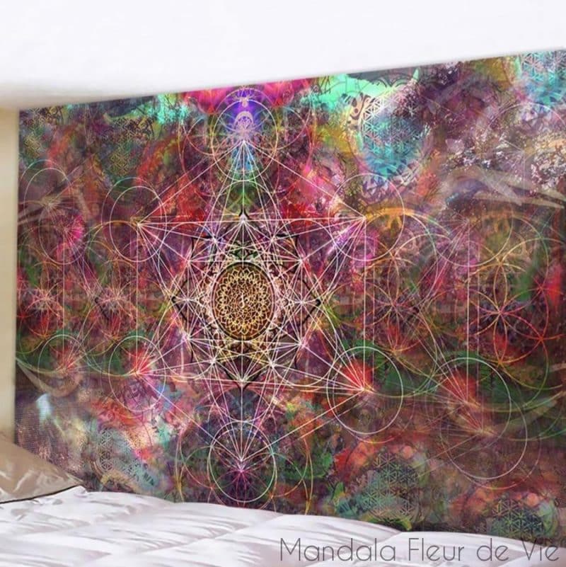 tenture murale mandala metatron metatron gt006 2 95x70cm mandala fleur de vie