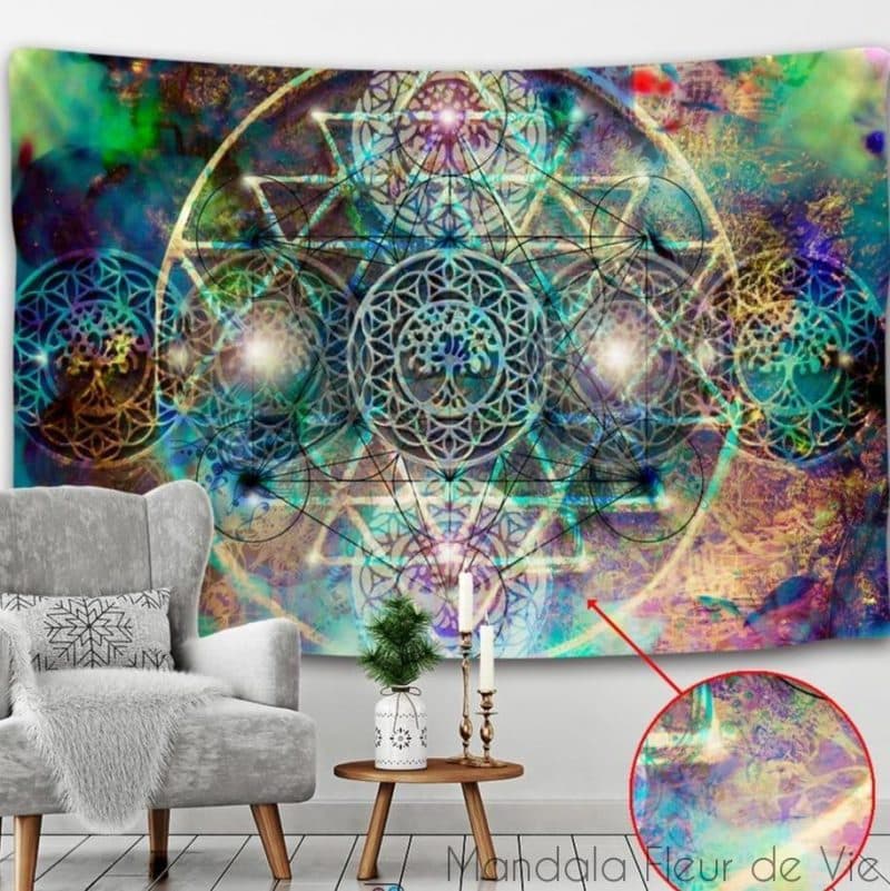 tenture murale mandala sri yantra arbre de vie sri yantra gt006 1 95x70cm mandala fleur de vie 2